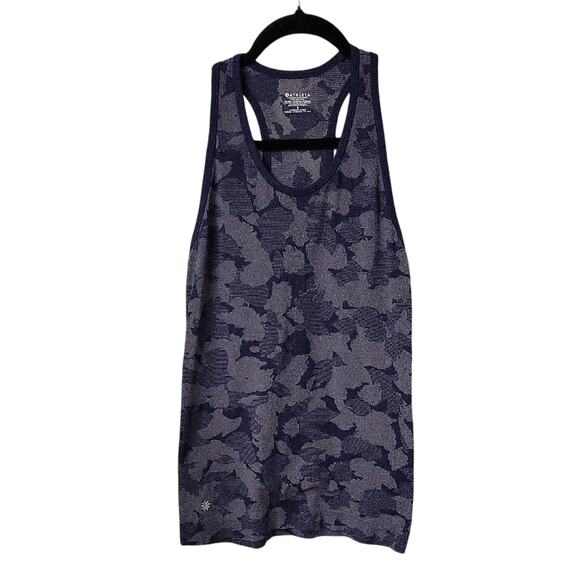 Athleta Speedlight Racerback Navy Camo Athletic Tank Top Womens Size Small - Picture 1 of 8